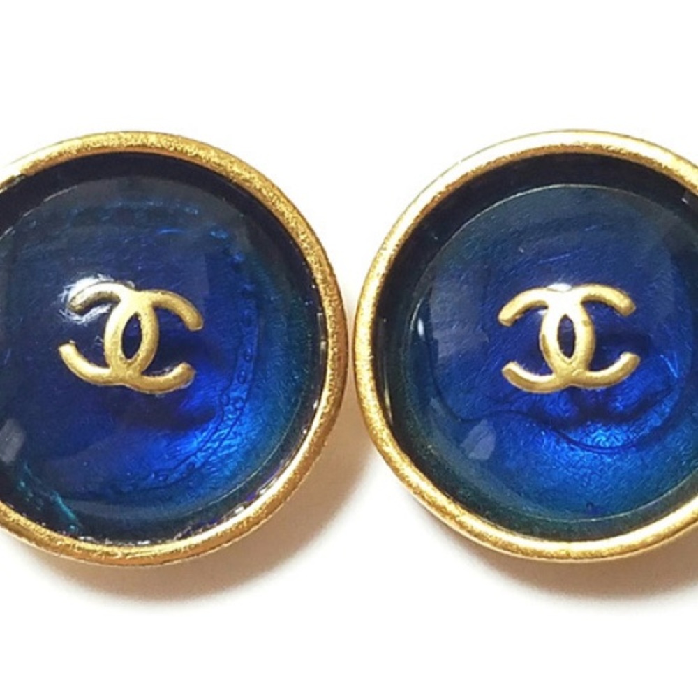 vintage Chanel blue clip-on earrings